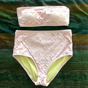 J Crew Laser Cut High Waist Bikini Set 👙